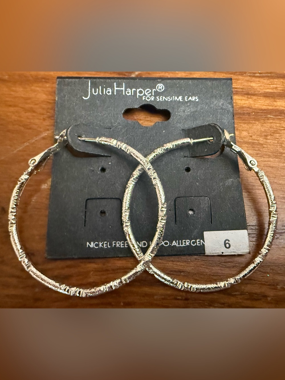 NWT Textured Silver Hoop Earrings for Women
